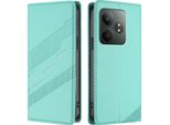 Custodia Per Realme Gt 6/Realme Gt 6T, Custodia A Portafoglio In Finto Cuoio Con Slot Per Schede E Funzione Stand TüRkis