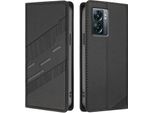 Custodia Per Oneplus Nord N300, Custodia A Portafoglio In Finto Cuoio Con Slot Per Schede E Funzione Stand Schwarz