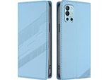 Custodia Per Oneplus 9R/Oneplus 8T, Custodia A Portafoglio In Finto Cuoio Con Slot Per Schede E Funzione Stand Hellblau