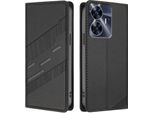 Custodia Per Realme C55 4G, Custodia A Portafoglio In Finto Cuoio Con Slot Per Carte E Funzione Stand Schwarz