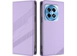 Custodia Per Oneplus 12R, Custodia A Portafoglio In Finto Cuoio Con Slot Per Schede E Funzione Stand Violett