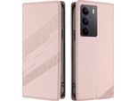 Custodia Per Realme C75 4G, Custodia A Portafoglio In Finto Cuoio Con Slot Per Carte E Funzione Stand Rosa