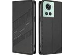 Custodia Per Oneplus 10R/Oneplus Ace, Custodia A Portafoglio In Finto Cuoio Con Slot Per Schede E Funzione Stand Schwarz