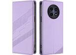 Custodia Per Realme 12/Realme 12X, Custodia A Portafoglio In Finto Cuoio Con Slot Per Carte E Funzione Stand Violett