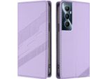 Custodia Per Realme C65 4G, Custodia A Portafoglio In Finto Cuoio Con Slot Per Carte E Funzione Stand Violett