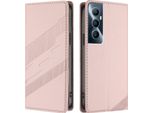Custodia Per Realme C65 4G, Custodia A Portafoglio In Finto Cuoio Con Slot Per Carte E Funzione Stand Rosa