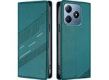 Custodia Per Realme C63 4G, Custodia A Portafoglio In Finto Cuoio Con Slot Per Carte E Funzione Stand GrüN