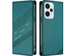 Custodia Per Xiaomi Poco F5, Custodia A Portafoglio In Finto Cuoio Con Slot Per Carte E Funzione Stand GrüN