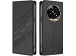 Custodia Per Realme 13 Pro/Realme 13 Pro+, Custodia A Portafoglio In Finto Cuoio Con Slot Per Carte E Funzione Stand Schwarz