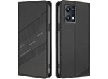 Custodia Per Realme 9 4G, Custodia A Portafoglio In Finto Cuoio Con Slot Per Carte E Funzione Stand Schwarz