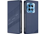 Custodia Per Oneplus 12R, Custodia A Portafoglio In Finto Cuoio Con Slot Per Schede E Funzione Stand Blau
