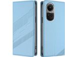 Custodia Per Oppo Reno10 / Reno10 Pro 5G, Custodia A Portafoglio In Finto Cuoio Con Slot Per Carte E Funzione Stand Hellblau