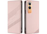 Custodia Per Oneplus Nord CE4 Lite, Custodia A Portafoglio In Finto Cuoio Con Slot Per Schede E Funzione Stand Rosa