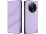 Custodia Per Xiaomi Redmi A3 / Poco C61, Custodia A Portafoglio In Finto Cuoio Con Slot Per Schede E Funzione Stand Violett