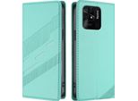 Custodia Per Xiaomi Redmi 10C/Poco C40, Custodia A Portafoglio In Finto Cuoio Con Slot Per Carte E Funzione Stand TüRkis
