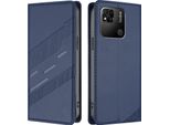 Custodia Per Xiaomi Redmi 10A/Redmi 9C, Custodia A Portafoglio In Finto Cuoio Con Slot Per Schede E Funzione Stand Blau