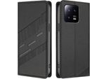 Custodia Per Xiaomi 13, Custodia A Portafoglio In Finto Cuoio Con Slot Per Schede E Funzione Stand Schwarz