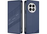 Custodia Per Oneplus 13, Custodia A Portafoglio In Finto Cuoio Con Slot Per Schede E Funzione Stand Blau