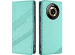 Custodia Per Realme 10 Pro, Custodia A Portafoglio In Finto Cuoio Con Slot Per Carte E Funzione Stand TüRkis