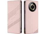 Custodia Per Realme 11 4G, Custodia A Portafoglio In Finto Cuoio Con Slot Per Carte E Funzione Stand Rosa