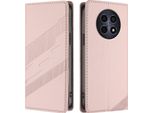 Custodia Per Realme 12/Realme 12X, Custodia A Portafoglio In Finto Cuoio Con Slot Per Carte E Funzione Stand Rosa