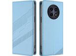 Custodia Per Realme 12/Realme 12X, Custodia A Portafoglio In Finto Cuoio Con Slot Per Carte E Funzione Stand Hellblau