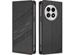 Custodia Per Oneplus 13, Custodia A Portafoglio In Finto Cuoio Con Slot Per Schede E Funzione Stand Schwarz