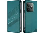 Custodia Per Realme Gt 6/Realme Gt 6T, Custodia A Portafoglio In Finto Cuoio Con Slot Per Carte E Funzione Stand GrüN