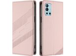 Custodia Per Oneplus 9R/Oneplus 8T, Custodia A Portafoglio In Finto Cuoio Con Slot Per Schede E Funzione Stand Rosa