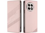 Custodia Per Oneplus 13R, Custodia A Portafoglio In Finto Cuoio Con Slot Per Schede E Funzione Stand Rosa