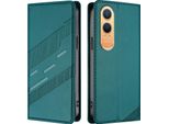 Custodia Per Oneplus Nord CE4 Lite, Custodia A Portafoglio In Finto Cuoio Con Slot Per Schede E Funzione Stand GrüN