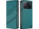 Custodia Per Xiaomi Poco X6 Pro, Custodia A Portafoglio In Finto Cuoio Con Slot Per Carte E Funzione Stand GrüN