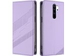 Custodia Per Xiaomi Redmi Note 8 Pro, Custodia Portafoglio In Finto Cuoio Con Slot Per Schede E Funzione Stand Violett