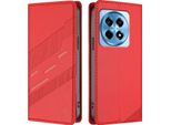 Custodia Per Oneplus 12R, Custodia A Portafoglio In Finto Cuoio Con Slot Per Schede E Funzione Stand Rot
