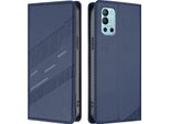Custodia Per Oneplus 9R/Oneplus 8T, Custodia A Portafoglio In Finto Cuoio Con Slot Per Carte E Funzione Stand Blau