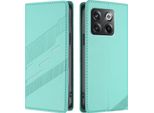 Custodia Per Oneplus 10T, Custodia A Portafoglio In Finto Cuoio Con Slot Per Schede E Funzione Stand TüRkis