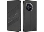 Custodia Per Oneplus 12, Custodia A Portafoglio In Finto Cuoio Con Slot Per Schede E Funzione Stand Schwarz