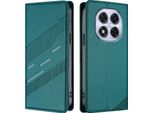 Custodia Per Xiaomi Redmi Note 14 Pro 5G/Note 14 Pro+ 5G/Poco X7, Custodia A Portafoglio In Finto Cuoio Con Slot Per Schede E Funzione Stand GrüN