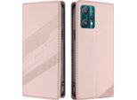 Custodia Per Realme 9 5G/Realme 9 Pro 5G, Custodia A Portafoglio In Finto Cuoio Con Slot Per Carte E Funzione Stand Rosa
