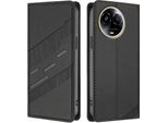 Custodia Per Realme 11 5G, Custodia A Portafoglio In Finto Cuoio Con Slot Per Carte E Funzione Stand Schwarz