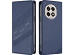 Custodia Per Oneplus 13R, Custodia A Portafoglio In Finto Cuoio Con Slot Per Schede E Funzione Stand Blau