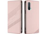 Custodia Per Oneplus Nord Ce 5G, Custodia A Portafoglio In Finto Cuoio Con Slot Per Schede E Funzione Stand Rosa