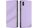 Custodia Per Iphone Xs Max, Custodia A Portafoglio In Finto Cuoio Con Slot Per Carte E Funzione Stand Violett