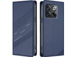 Custodia Per Oneplus 10T, Custodia A Portafoglio In Finto Cuoio Con Slot Per Schede E Funzione Stand Blau