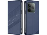 Custodia Per Realme Gt 6/Realme Gt 6T, Custodia A Portafoglio In Finto Cuoio Con Slot Per Carte E Funzione Stand Blau