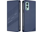 Custodia Per Oneplus Nord 2, Custodia A Portafoglio In Finto Cuoio Con Slot Per Schede E Funzione Stand Blau