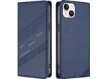 Custodia Per Iphone 15 Plus, Custodia Portafoglio In Finto Cuoio Con Slot Per Carte E Funzione Stand Blau