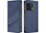 Custodia Per Oneplus 10 Pro, Custodia A Portafoglio In Finto Cuoio Con Slot Per Schede E Funzione Stand Blau