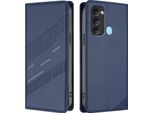 Custodia Per Itel P38/Itel S17/Itel Vision 3, Custodia A Portafoglio In Finto Cuoio Con Slot Per Carte E Funzione Stand Blau