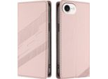Custodia Per Iphone 16E, Custodia A Portafoglio In Finto Cuoio Con Slot Per Schede E Funzione Stand Rosa
